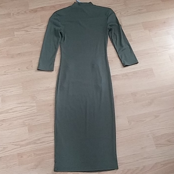 Feathers Army Green Dress - Picture 3 of 5